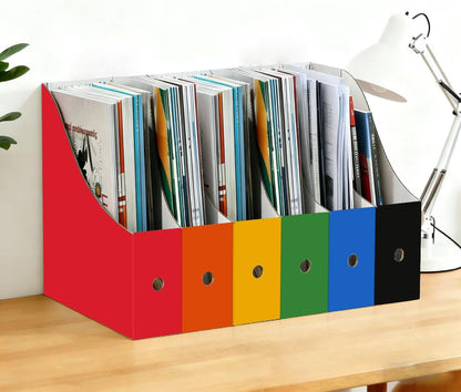 2 Pack Black Cardboard Magazine Holder for Desk or Shelves