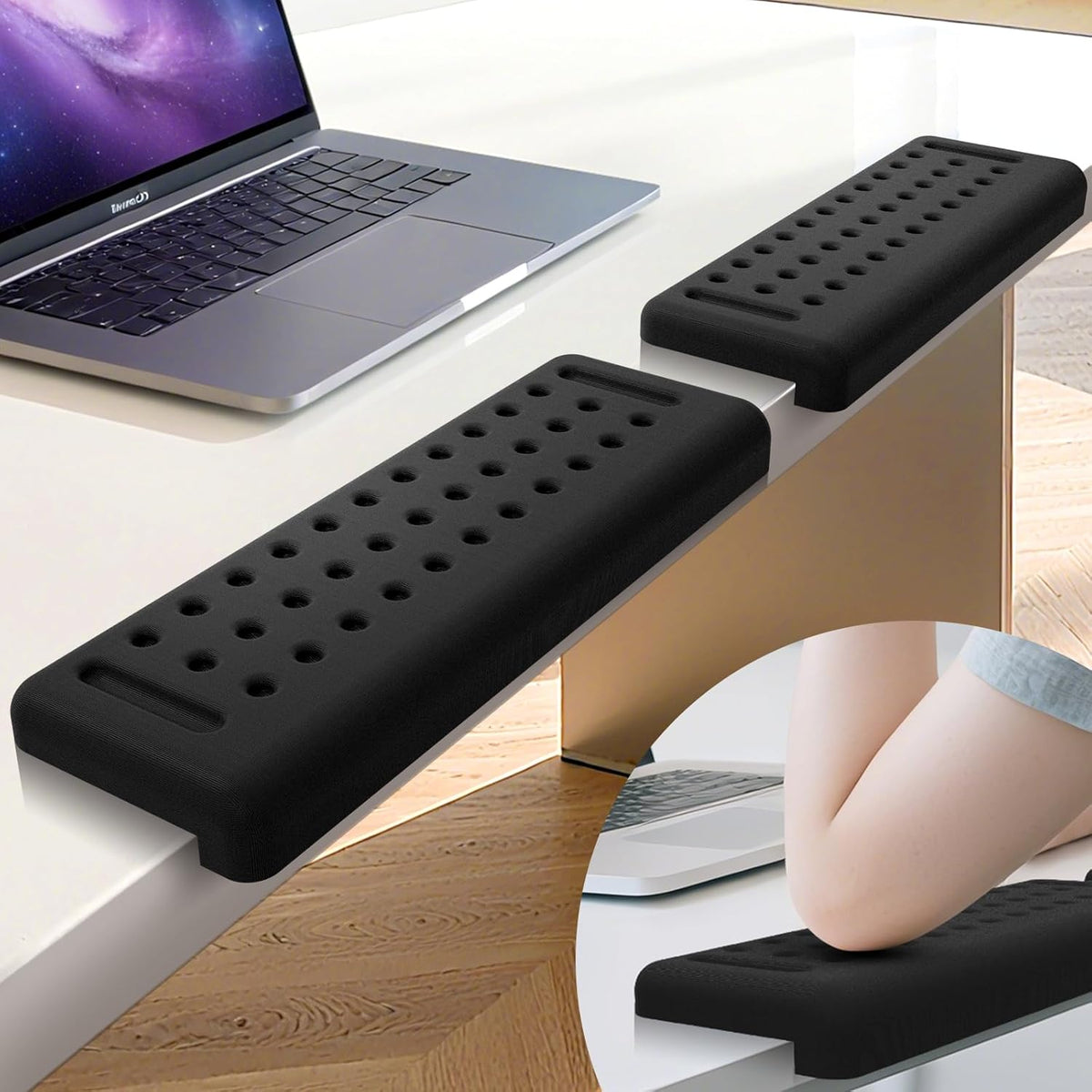 L-Shaped Desk Edge Cushion, 2 PCS Elbow Rest for Desk, Black