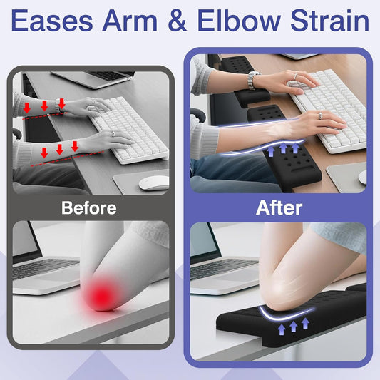 L-Shaped Desk Edge Cushion, 2 PCS Elbow Rest for Desk, Black