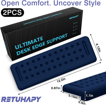 L-Shaped Desk Edge Cushion, 2 PCS Elbow Rest for Desk, Black