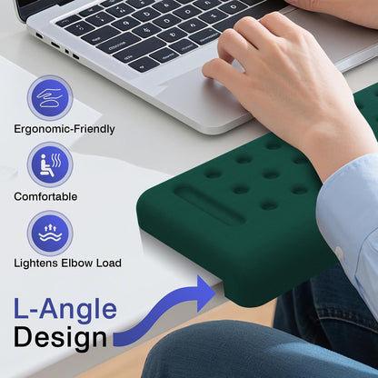 L-Shaped Desk Edge Cushion, 2 PCS Elbow Rest for Desk, Black