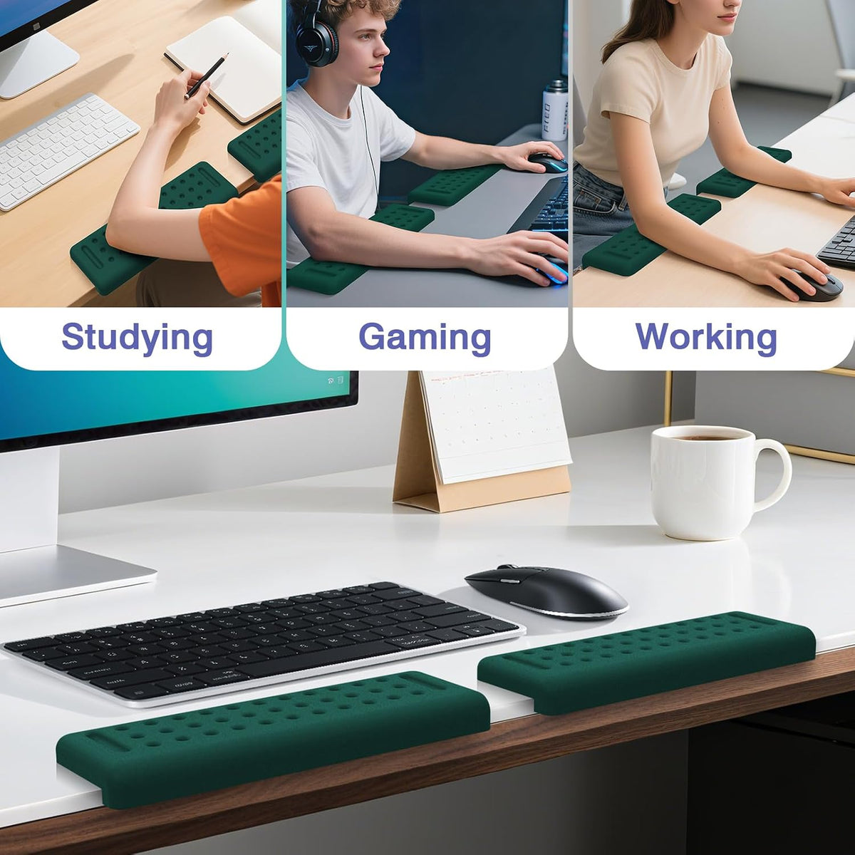 L-Shaped Desk Edge Cushion, 2 PCS Elbow Rest for Desk, Black