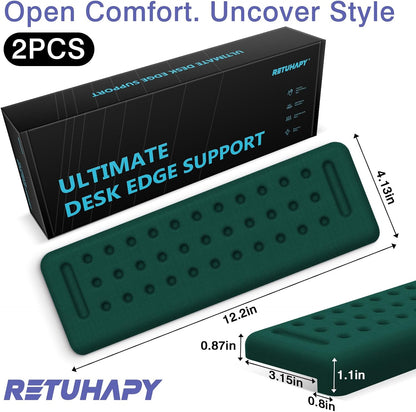 L-Shaped Desk Edge Cushion, 2 PCS Elbow Rest for Desk, Black