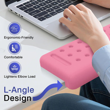L-Shaped Desk Edge Cushion, 2 PCS Elbow Rest for Desk, Black