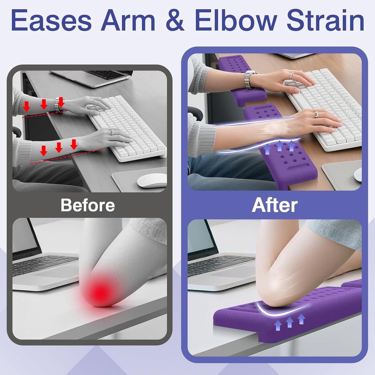 L-Shaped Desk Edge Cushion, 2 PCS Elbow Rest for Desk, Black
