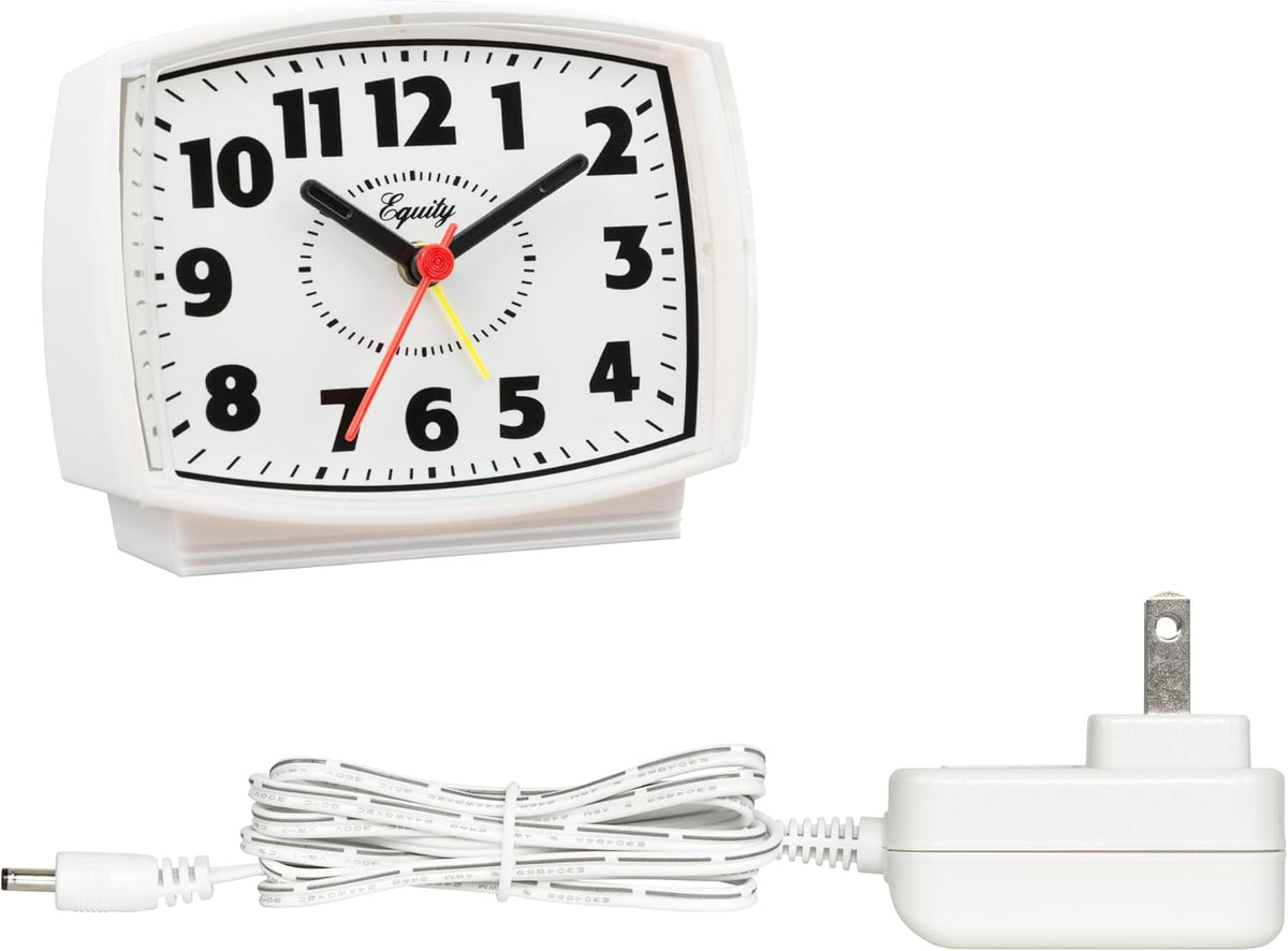 Equity 33100 Electric Silent Analog Alarm Clock with Lighted Dial