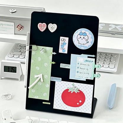 Magnet Board 7.87 x5.31 x 3.93 Stand Mini White Metal Tabletop Memo Standing Magnetic Board for Desk - Magnetic Display for Back to School Menu Table， Photos，Memos (White*2, 20 * 13.5 * 10cm)
