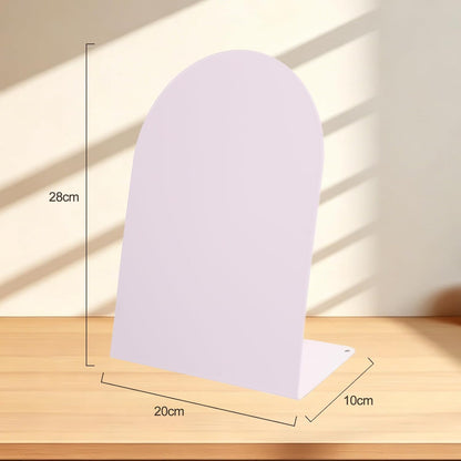 Magnet Board 7.87 x5.31 x 3.93 Stand Mini White Metal Tabletop Memo Standing Magnetic Board for Desk - Magnetic Display for Back to School Menu Table， Photos，Memos (White*2, 20 * 13.5 * 10cm)