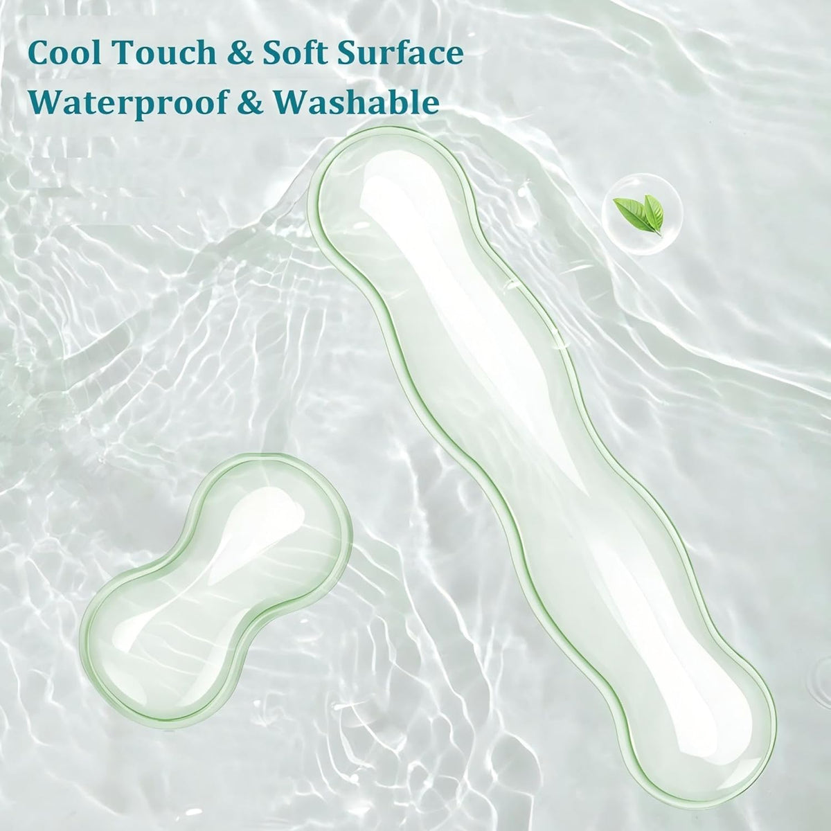 Clear Gel Mouse Wrist Rest, Wrist Support Wrist Pad for Typing Pain Relief, Ergonomic Cool Wrist Rest for Mouse, Hand Mouse Wrist Rest for Office, Gaming, Computer, Laptop - Transparent Green