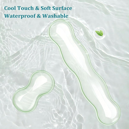 Clear Gel Mouse Wrist Rest, Wrist Support Wrist Pad for Typing Pain Relief, Ergonomic Cool Wrist Rest for Mouse, Hand Mouse Wrist Rest for Office, Gaming, Computer, Laptop - Transparent Green