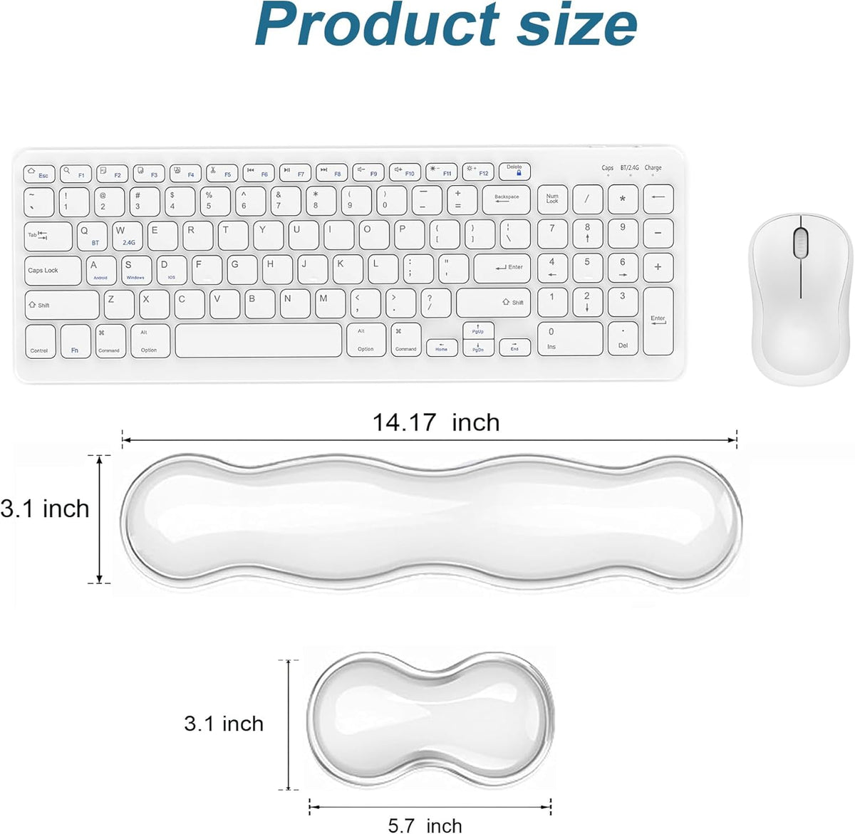 Clear Gel Mouse Wrist Rest, Wrist Support Wrist Pad for Typing Pain Relief, Ergonomic Cool Wrist Rest for Mouse, Hand Mouse Wrist Rest for Office, Gaming, Computer, Laptop - Transparent Green