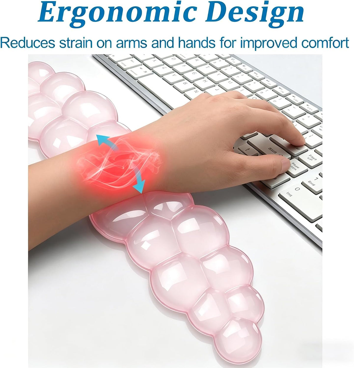 Clear Gel Mouse Wrist Rest, Wrist Support Wrist Pad for Typing Pain Relief, Ergonomic Cool Wrist Rest for Mouse, Hand Mouse Wrist Rest for Office, Gaming, Computer, Laptop - Transparent Green