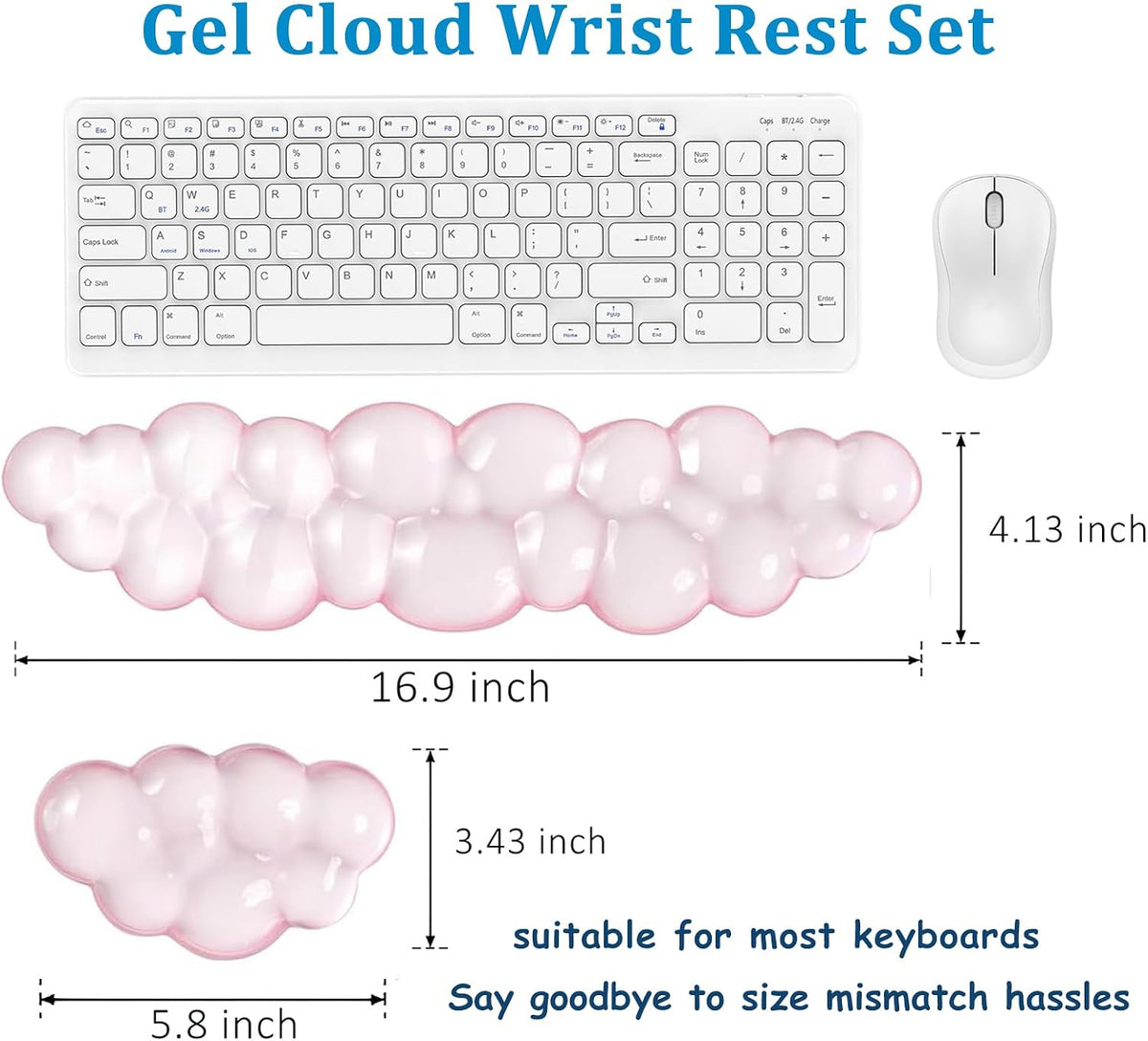 Clear Gel Mouse Wrist Rest, Wrist Support Wrist Pad for Typing Pain Relief, Ergonomic Cool Wrist Rest for Mouse, Hand Mouse Wrist Rest for Office, Gaming, Computer, Laptop - Transparent Green