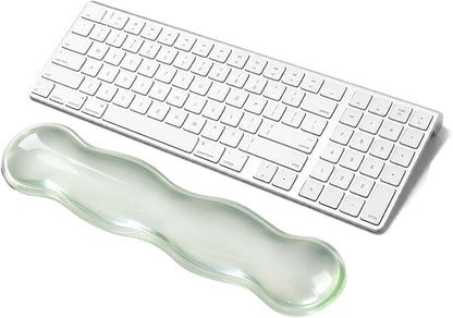 Clear Gel Mouse Wrist Rest, Wrist Support Wrist Pad for Typing Pain Relief, Ergonomic Cool Wrist Rest for Mouse, Hand Mouse Wrist Rest for Office, Gaming, Computer, Laptop - Transparent Green