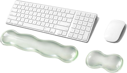 Clear Gel Mouse Wrist Rest, Wrist Support Wrist Pad for Typing Pain Relief, Ergonomic Cool Wrist Rest for Mouse, Hand Mouse Wrist Rest for Office, Gaming, Computer, Laptop - Transparent Green