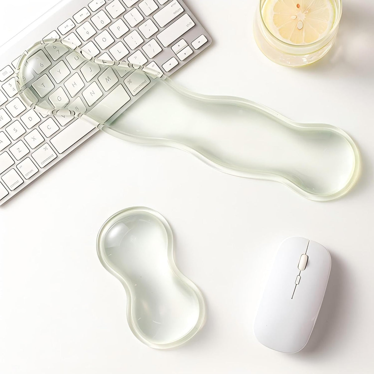 Clear Gel Mouse Wrist Rest, Wrist Support Wrist Pad for Typing Pain Relief, Ergonomic Cool Wrist Rest for Mouse, Hand Mouse Wrist Rest for Office, Gaming, Computer, Laptop - Transparent Green