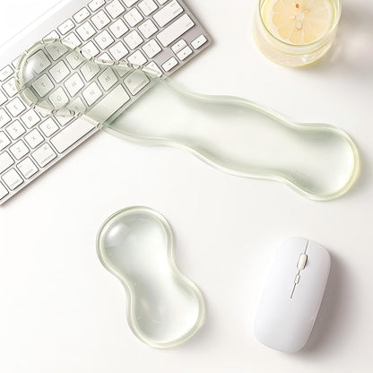 Clear Gel Mouse Wrist Rest, Wrist Support Wrist Pad for Typing Pain Relief, Ergonomic Cool Wrist Rest for Mouse, Hand Mouse Wrist Rest for Office, Gaming, Computer, Laptop - Transparent Green