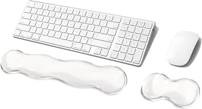 Clear Gel Mouse Wrist Rest, Wrist Support Wrist Pad for Typing Pain Relief, Ergonomic Cool Wrist Rest for Mouse, Hand Mouse Wrist Rest for Office, Gaming, Computer, Laptop - Transparent Green