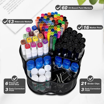 Pen Holder for Desk,360 Degree Rotating Pencil Holder Organizer
