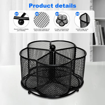 Pen Holder for Desk,360 Degree Rotating Pencil Holder Organizer