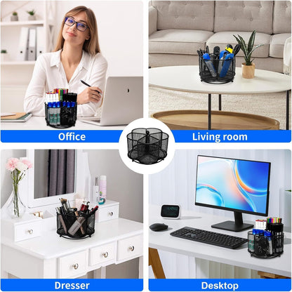 Pen Holder for Desk,360 Degree Rotating Pencil Holder Organizer