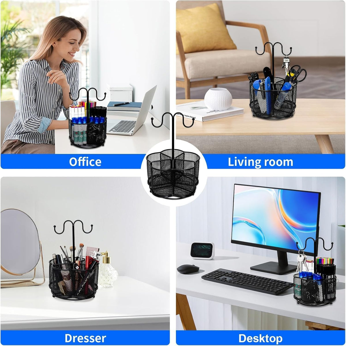 Pen Holder for Desk,360 Degree Rotating Pencil Holder Organizer