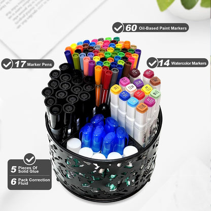 Pen Holder for Desk,360 Degree Rotating Pencil Holder Organizer