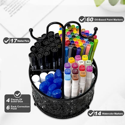 Pen Holder for Desk,360 Degree Rotating Pencil Holder Organizer