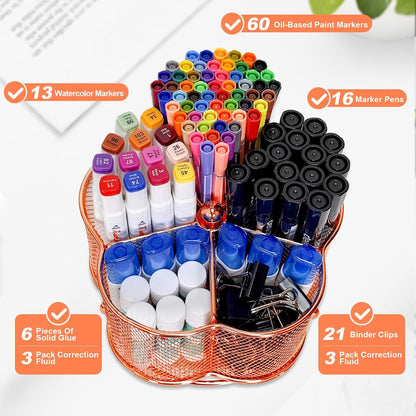 Pen Holder for Desk,360 Degree Rotating Pencil Holder Organizer