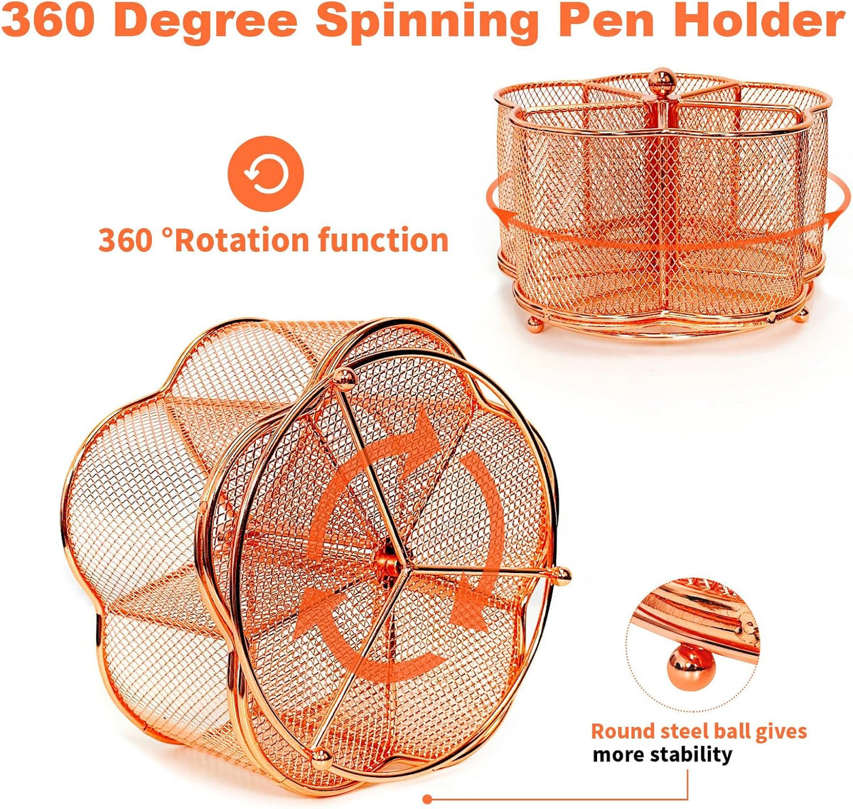 Pen Holder for Desk,360 Degree Rotating Pencil Holder Organizer