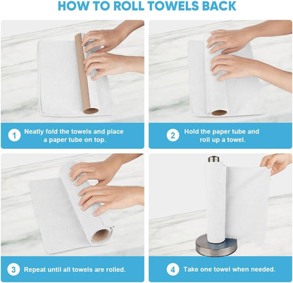 AIDEA Microfiber Cleaning Cloth Roll, Blue Shop Towels 55 Sheets 11×9"