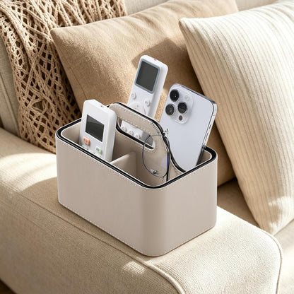 Remote Control Holder, Portable Desk Remote Organizer, Beige