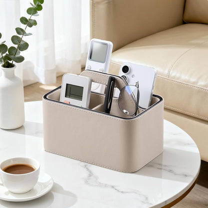 Remote Control Holder, Portable Desk Remote Organizer, Beige