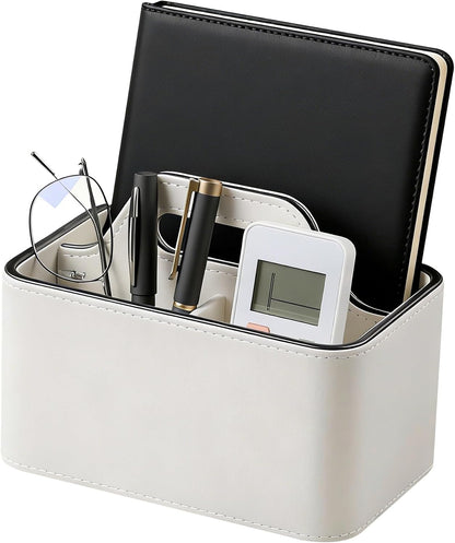 Remote Control Holder, Portable Desk Remote Organizer, Beige