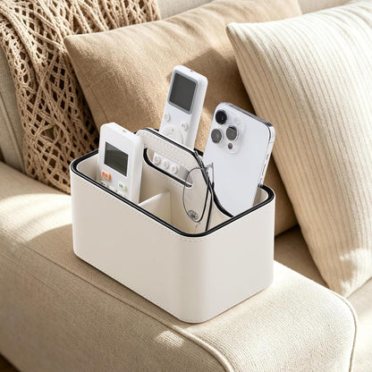 Remote Control Holder, Portable Desk Remote Organizer, Beige