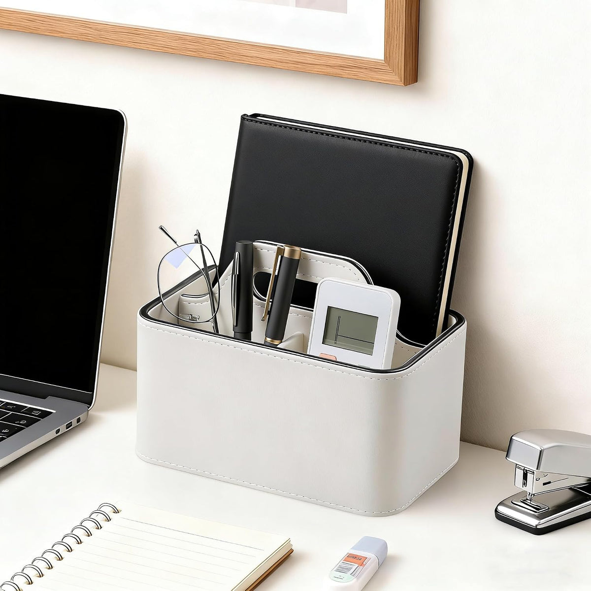 Remote Control Holder, Portable Desk Remote Organizer, Beige