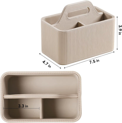Remote Control Holder, Portable Desk Remote Organizer, Beige