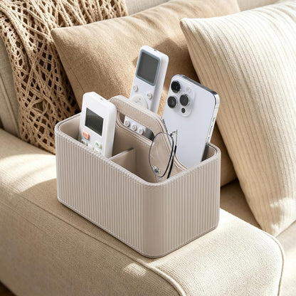 Remote Control Holder, Portable Desk Remote Organizer, Beige