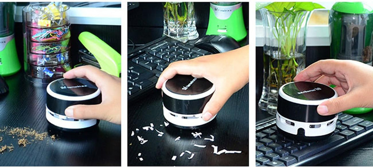 Portable Cordless Mini Desktop Vacuum Desk Dust Cleaner Black