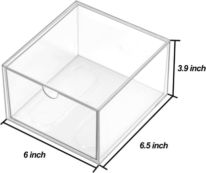 Acrylic Makeup Organizer, 10 Drawers Clear Storage Organizer Desktop Stackable Storage Drawers, Plastic Organizer Bins for Makeup, Stationery, Cosmetics, Vanity, Bathroom,Cabinet,Pantry Office Desk