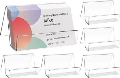 3 Pcs Acrylic Business Card Holder for Desk, Desktop Business Card Stand, Clear Name Cards Display Holder for Exhibition Accessories Home Office, Capacity: 50 Cards