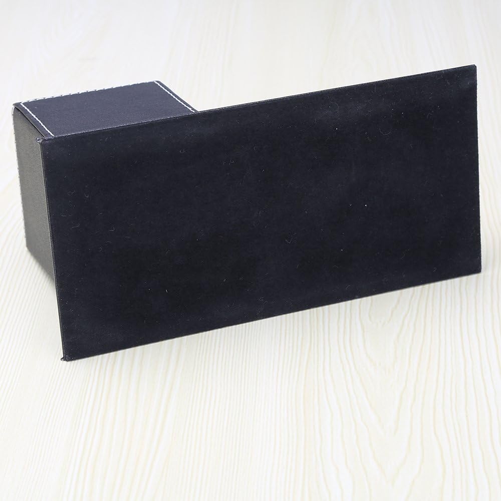 KINGFOM PU Leather Square Pens Pencils Holder Cup Desktop Stationery Organizer Case Office Accessories Container Box (black)