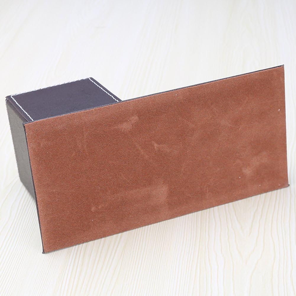 KINGFOM PU Leather Square Pens Pencils Holder Cup Desktop Stationery Organizer Case Office Accessories Container Box (black)