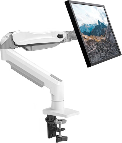 FlowLift™ Single Monitor Mount, 13 to 32 Inch Monitor Arm, Adjustable Monitor Stand, Vesa Mount with Clamp and Grommet Base - Fits 4.4 to 19.8lbs LCD Computer Monitors