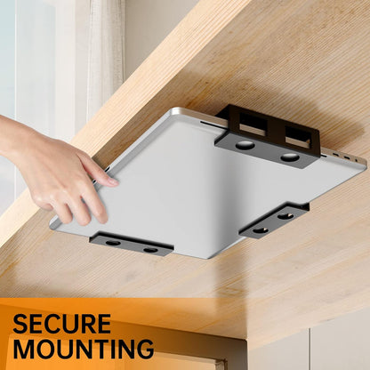 Under Desk Laptop Mount with Anti-Scratch Felt Board Under Desk Laptop Holder Tray Durable Under Desk Shelf for Laptop Thick up to 1.15”