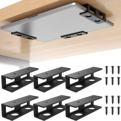 Under Desk Laptop Mount with Anti-Scratch Felt Board Under Desk Laptop Holder Tray Durable Under Desk Shelf for Laptop Thick up to 1.15”