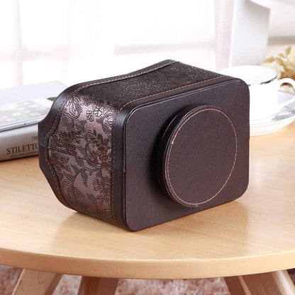PU Leather Remote Control Holder,360 Degree Spinning Desk TV Remote Caddy,Desk Organizers and Accessories,for Controller,Media,Mail,Calculator,Mobile Phone,Pen Storage Holder(Beige)
