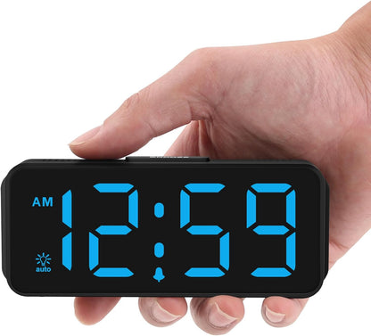 Small Slim Digital Alarm Clock Battery Operated for Bedrooms Travel