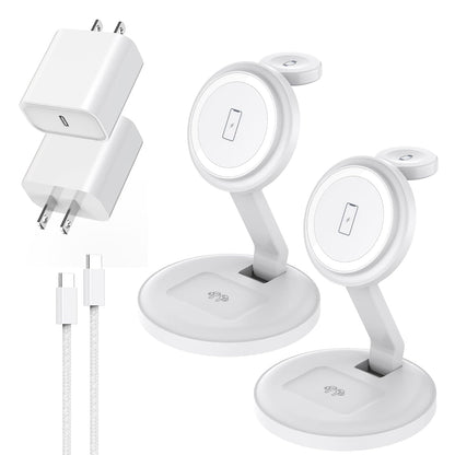 Charging Station for Apple Magnetic Wireless iPhone Mag-Safe Charger,15W 3in1 Foldable Wireless Dock Fast MagSafe Charger Stand for iPhone 17 Pro Max/16 Plus/16 ProMax/15/14/13,Apple Watch,AirPods Pro