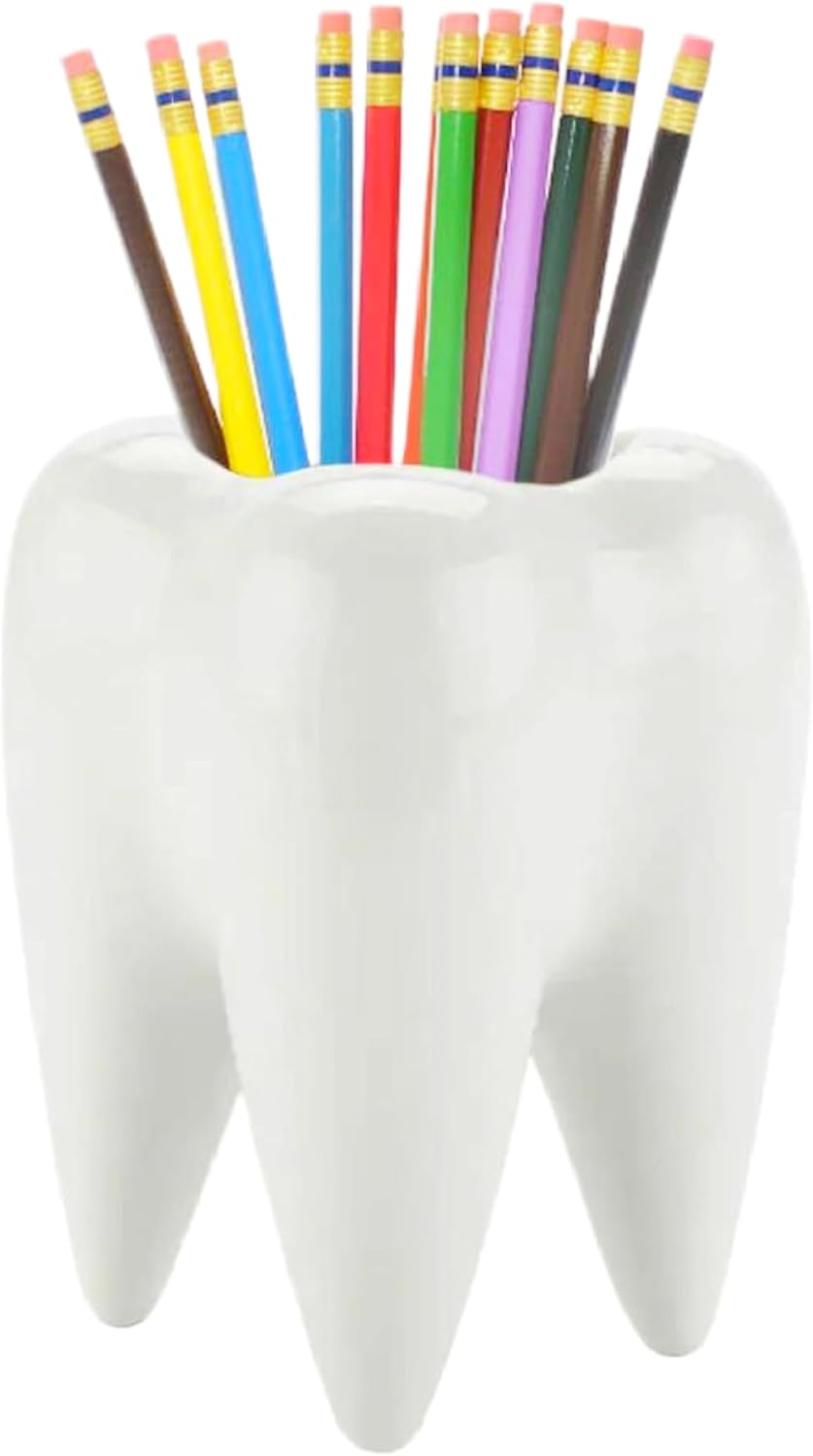 Ceramic Animal Shaped Flower Pot - Unique and Charming Home Decor (Tooth)